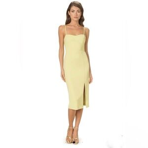 Dress the Population Adina Midi‎ Dress in Celery size Medium